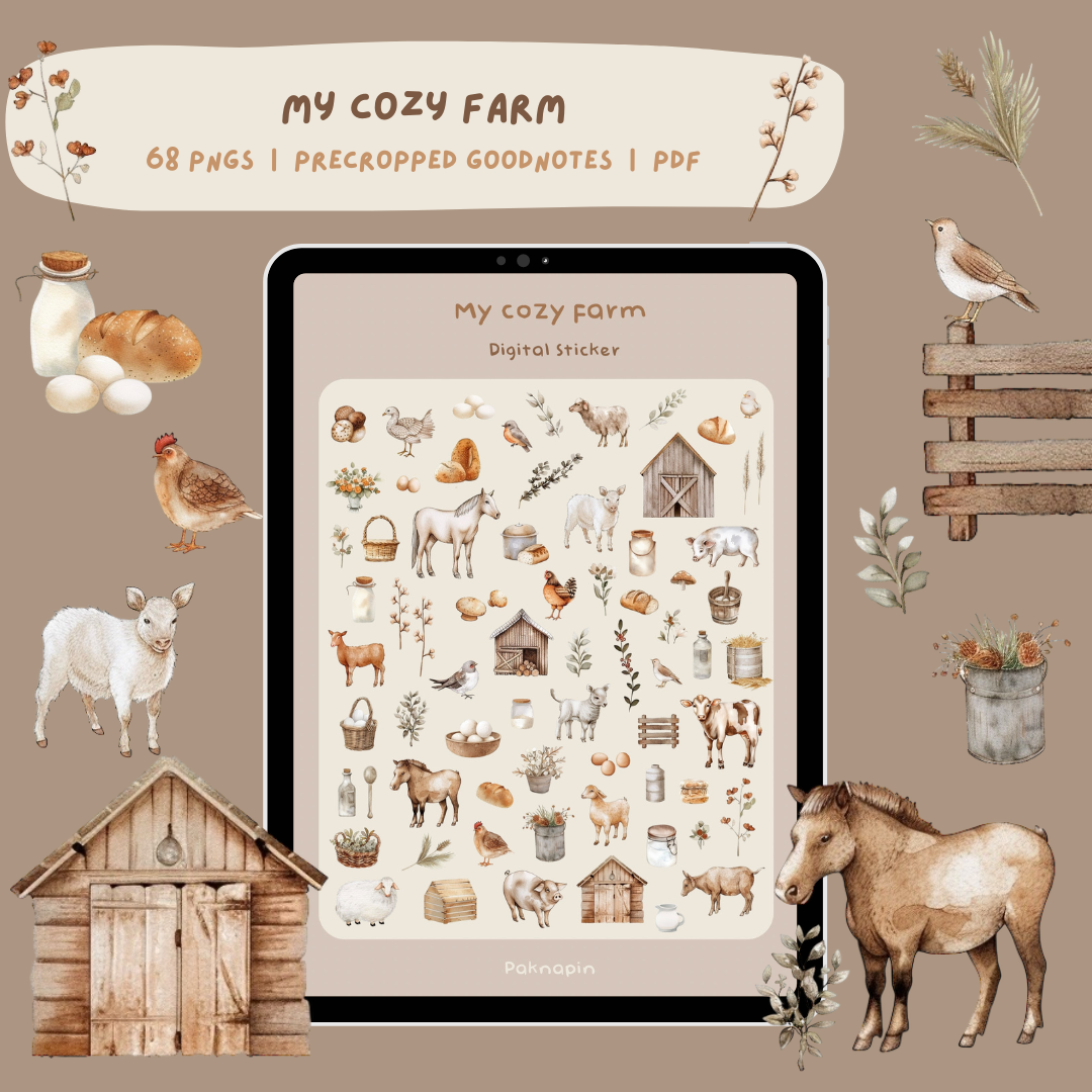 My Cozy Farm Digital Sticker by Paknapin