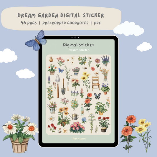 [Free] Dream Garden Digital Sticker by Paknapin